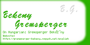 bekeny gremsperger business card